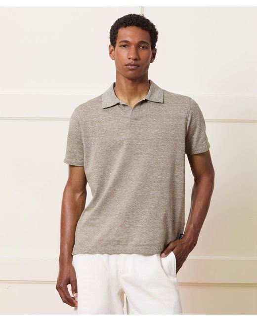 Todd Snyder Gray Cotton-linen Pique Montauk Polo for men