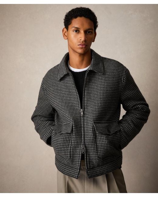 Todd Snyder Black Houndstooth Flight Jacket for men