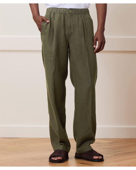 Todd Snyder Green Relaxed Linen Leisure Pant for men