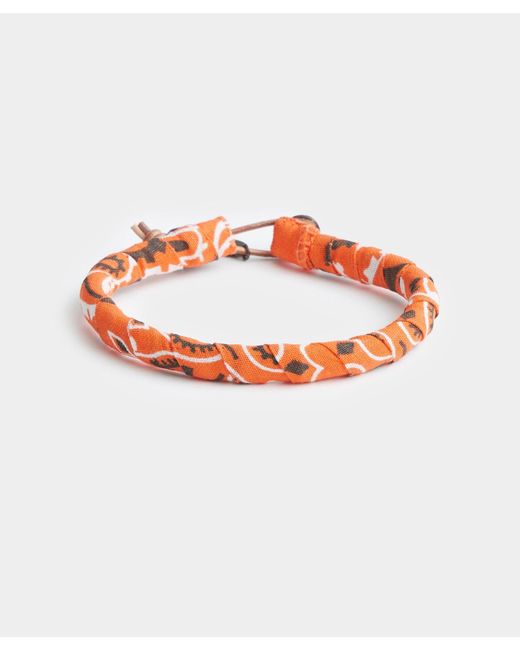 Mikia Orange Bandana Cotton Bracelet for men