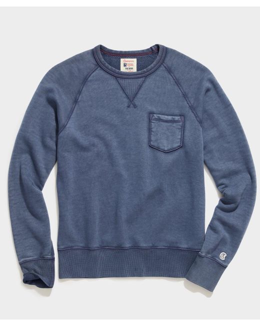 Todd Snyder Blue Sun-faded Midweight Pocket Sweatshirt for men