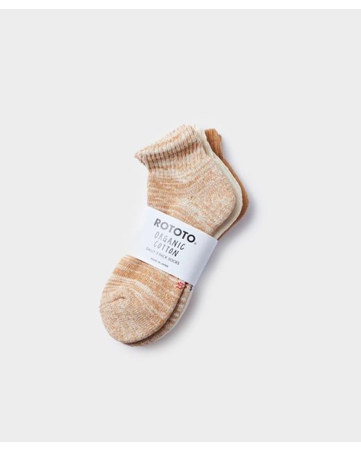 RoToTo White Organic Daily 3 Pack Ankle Socks for men