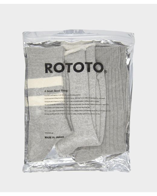 RoToTo Gray Organic Cotton Special Trio Sock for men