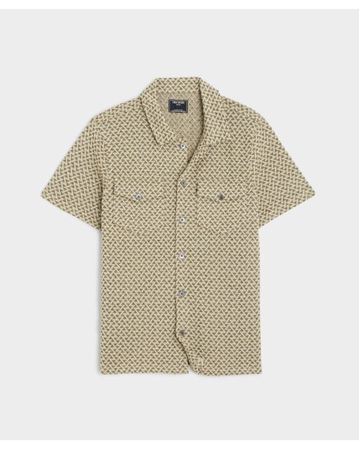Todd Snyder Natural Knit Jacquard Polo Shirt for men