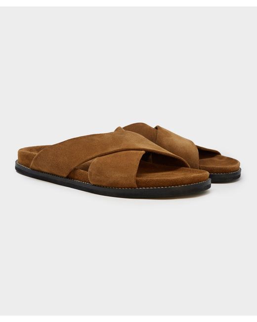 Todd Snyder Brown Nomad Suede Crossover Sandal for men