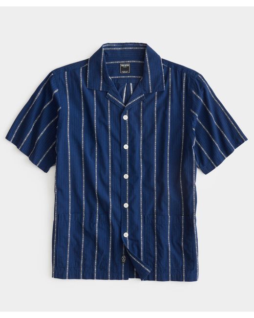 Todd Snyder Blue Stripe Leisure Shirt for men