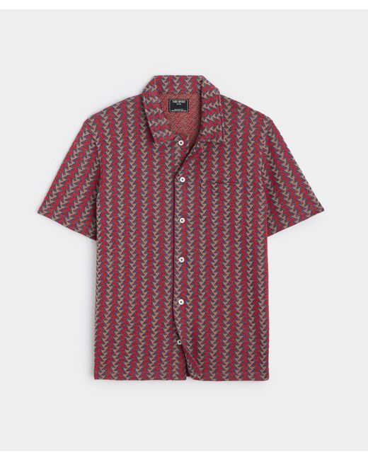 Todd Snyder Red Triangle Knit Jacquard Shirt for men