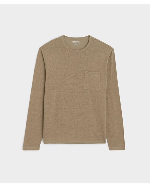 Todd Snyder Natural Linen Jersey Long Sleeve T-shirt for men