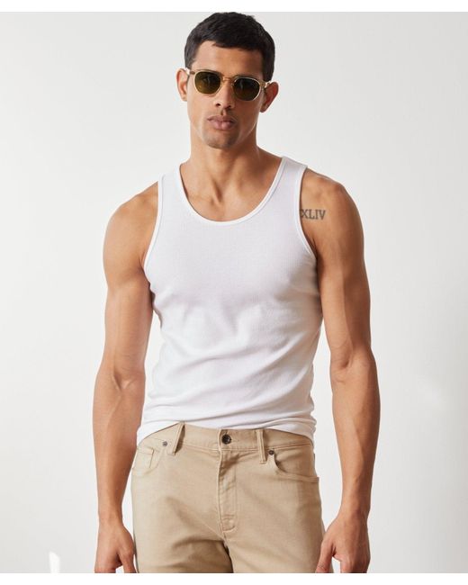 Todd Snyder White Ribbed Tank Top for men