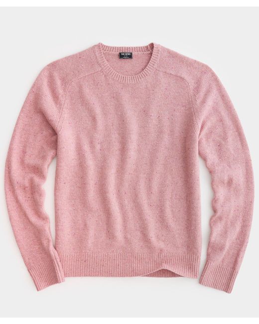 Todd Snyder Pink Donegal Crewneck Sweater for men