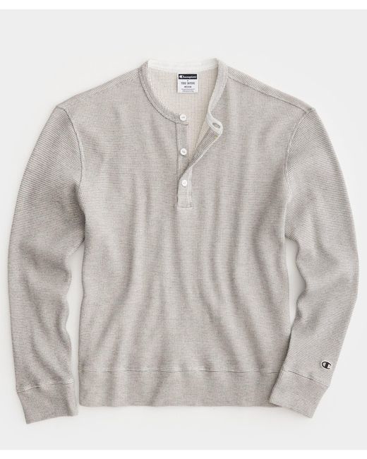 Todd Snyder Gray Relaxed Waffle Henley for men