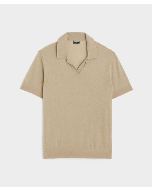 Todd Snyder Natural Lightweight Cashmere Montauk Polo for men