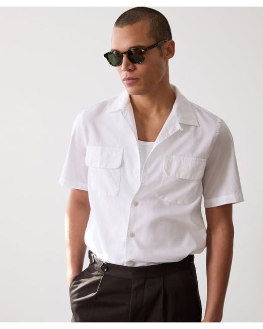 Todd Snyder Two Pocket Short Sleeve Shirt In White for men