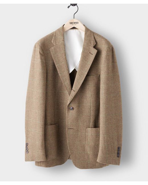 Todd Snyder Italian Brown Houndstooth Madison Suit Jacket for men