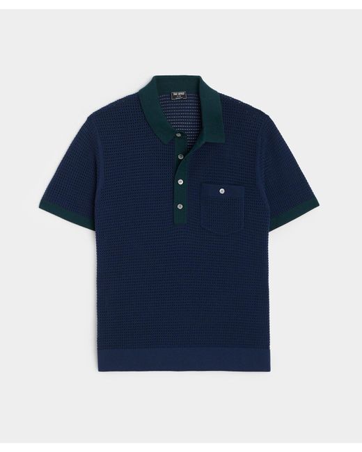 Todd Snyder Blue Club Sweater Polo for men