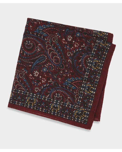 Todd Snyder Red Italian Paisley Pocket Square for men