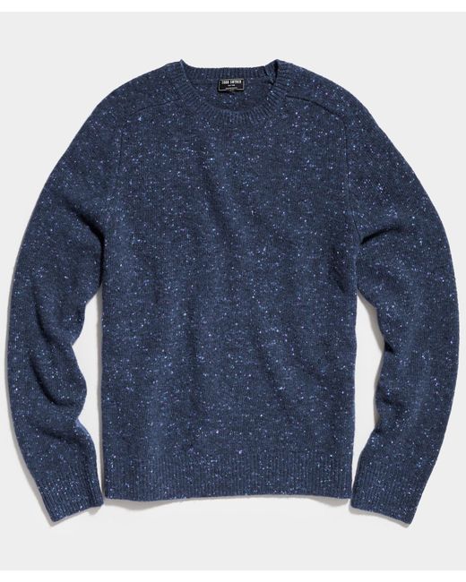 Todd Snyder Blue Donegal Crewneck Sweater for men