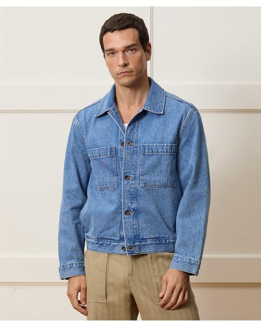 Todd Snyder Blue Boxy Denim Jacket for men