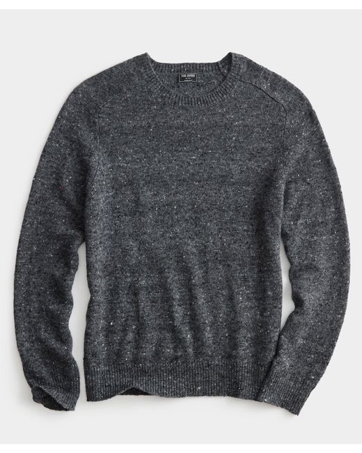Todd Snyder Gray Donegal Crewneck Sweater for men