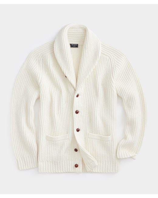 Todd Snyder White Old Town Shawl Cardigan for men