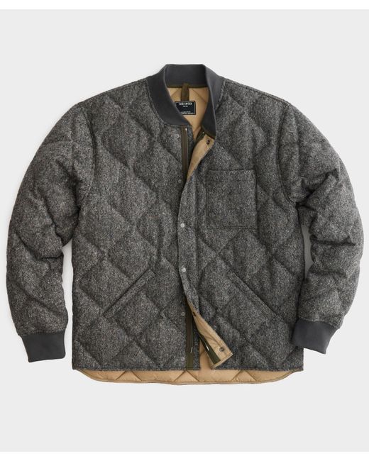 Todd Snyder Gray Quilted Down Snap Bomber for men
