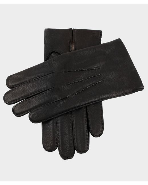 Dents Black Dents Cambridge Cashmere Lined Deerskin Gloves for men