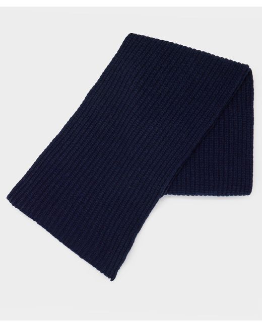 Todd Snyder Blue Recycled Cashmere Scarf Half Cardigan Stitch for men