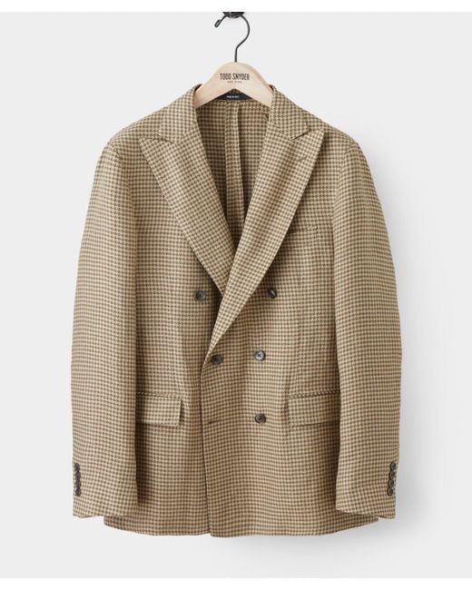 Todd Snyder Natural Tan Houndstooth Double-breasted Sport Coat for men