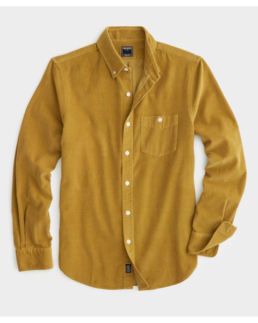 Todd Snyder Yellow Fine Corduroy Button-down Shirt for men