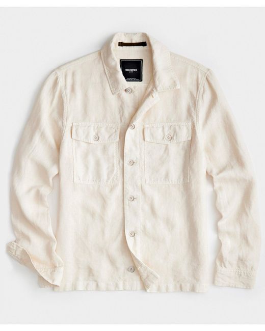 Todd Snyder Natural Italian Linen Cpo Shirt Jacket for men