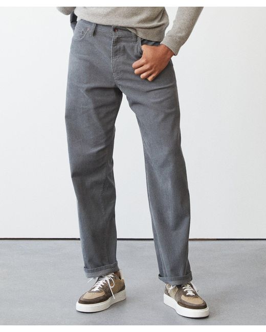 Todd Snyder Gray Relaxed Fit 5-pocket Corduroy Pant for men