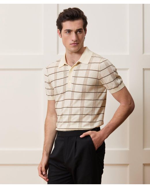 Todd Snyder Natural Silk-cotton Sweater Polo for men