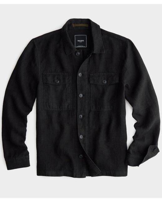 Todd Snyder Black Italian Linen Cpo Shirt Jacket for men