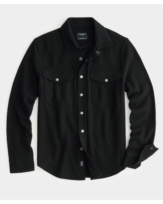 Todd Snyder Black Wool Cashmere Military Shirt for men