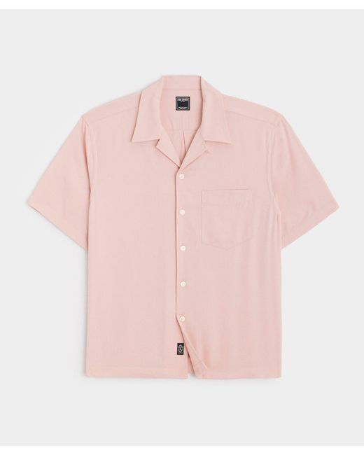 Todd Snyder Pink Short Sleeve Rayon Hollywood Shirt for men
