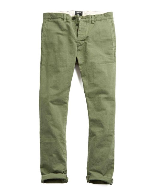 Todd Snyder Japanese Selvedge Chino Officer Pant In Olive in Green for ...