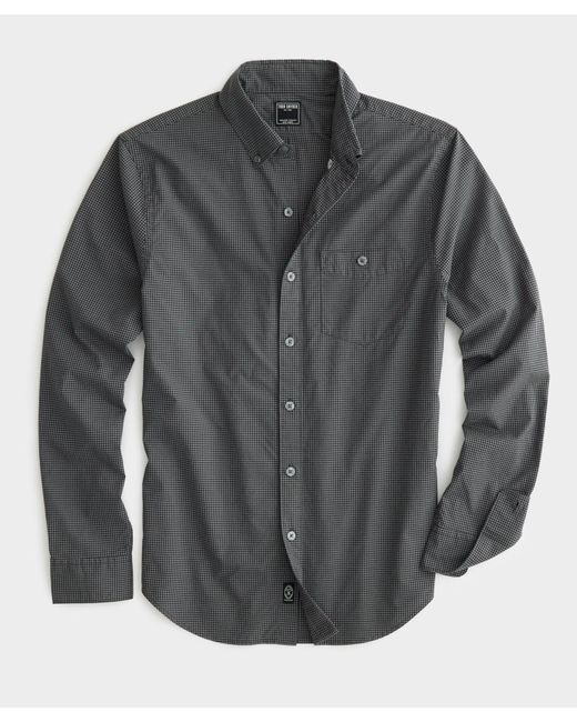 Todd Snyder Gray Charcoal Gingham Favorite Poplin Shirt for men
