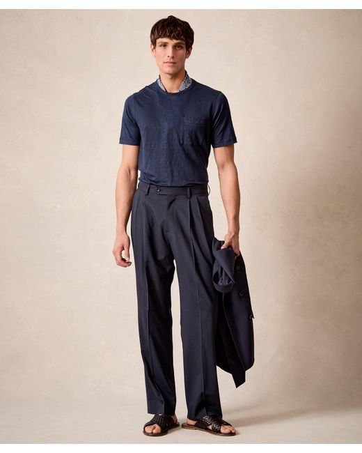 Todd Snyder Blue Italian Tropical Wool Wythe Trouser for men