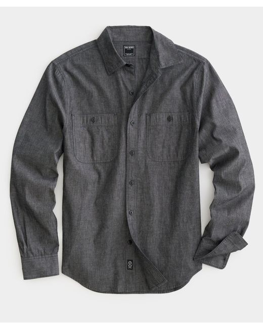 Todd Snyder Gray Japanese Chambray Work Shirt for men