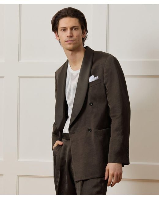 Todd Snyder Brown Italian Double-breasted Shawl Tuxedo Jacket for men