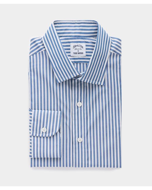 Hamilton + Todd Snyder Blue Stripe Dress Shirt for men