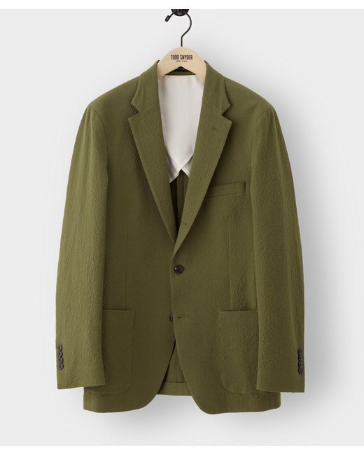 Todd Snyder Green Seersucker Madison Suit Jacket for men