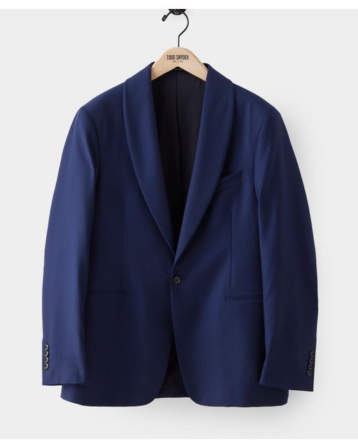 Todd Snyder Blue Twill Shawl Collar Tuxedo Jacket for men
