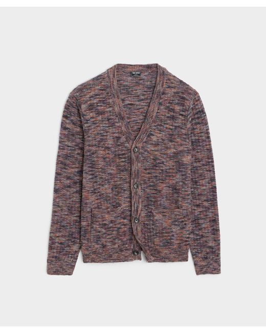 Todd Snyder Purple Space-dyed Linen Cotton Cardigan for men