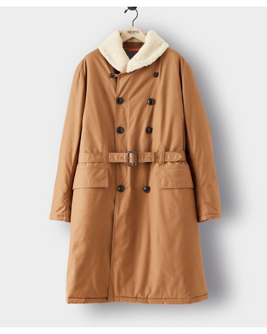 Todd Snyder Brown Todd Snyder X Private White Jeep Coat With Shearling Shawl Collar for men