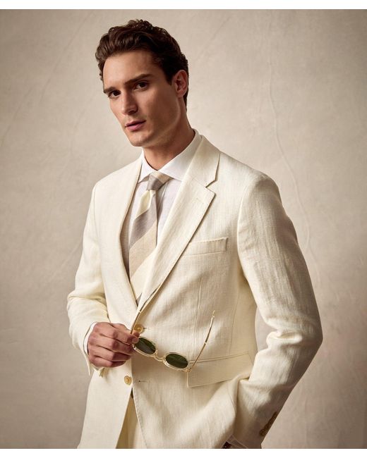 Todd Snyder Natural White Broken Herringbone Sutton Suit Jacket for men
