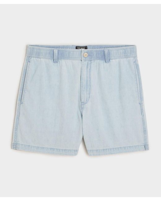 Todd Snyder Blue 5" Chambray Beachcomber Short for men