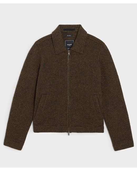 Todd Snyder Brown Italian Boiled Wool Aviator Jacket for men
