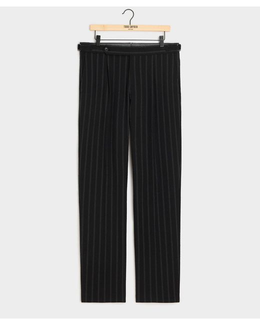 Todd Snyder Black Italian Seersucker Striped Side Tab Trouser for men