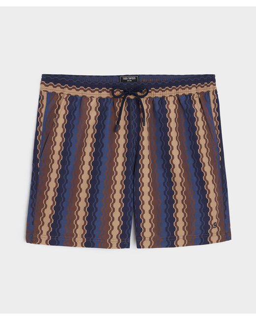 Todd Snyder Blue 5" Montauk Swim Trunk for men